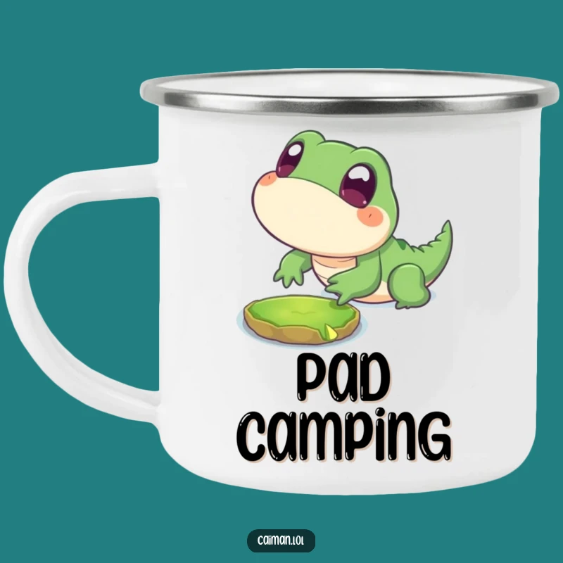 Funny Lunging Reptile Camping Mug: Innocent Eyes' Adventure, Outdoor Funny Gift
