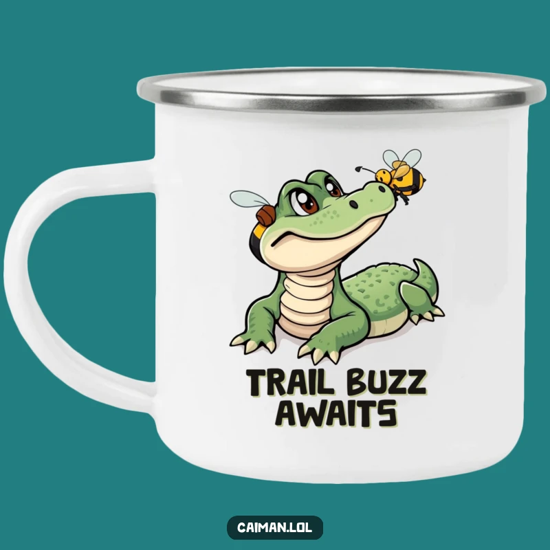 Funny Caiman Bee Adventure Camping Mug: Durable & Humorous Outdoor Gift