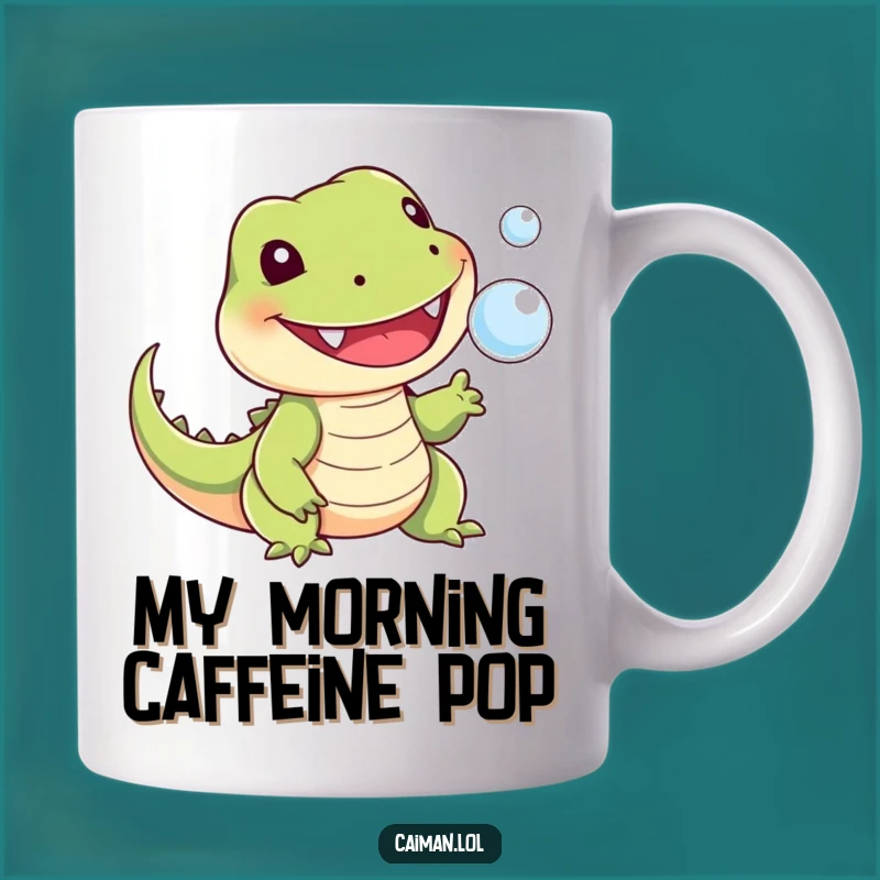 Funny Biting Lizard Mug: Playful Reptile Snaps at Bubbles, A Hilarious Gift