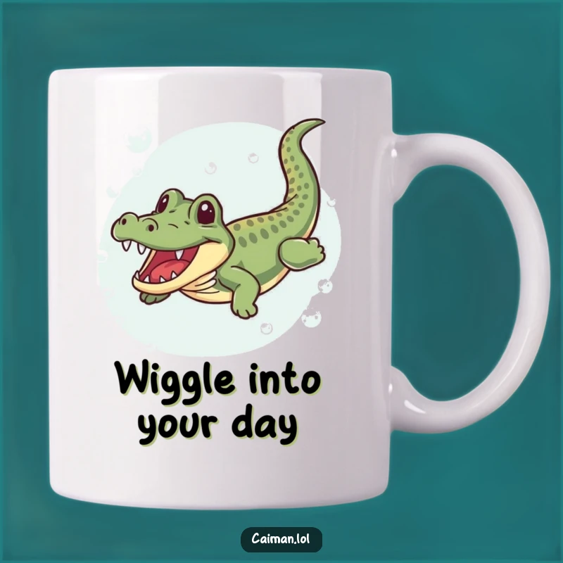 Funny Caiman Joyful Swim Mug: Hilarious Wiggling Reptile Water Fun Gift