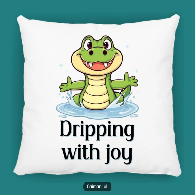 Funny Caiman Puddle Pal Pillow: Cozy Up with Swampy Cheer