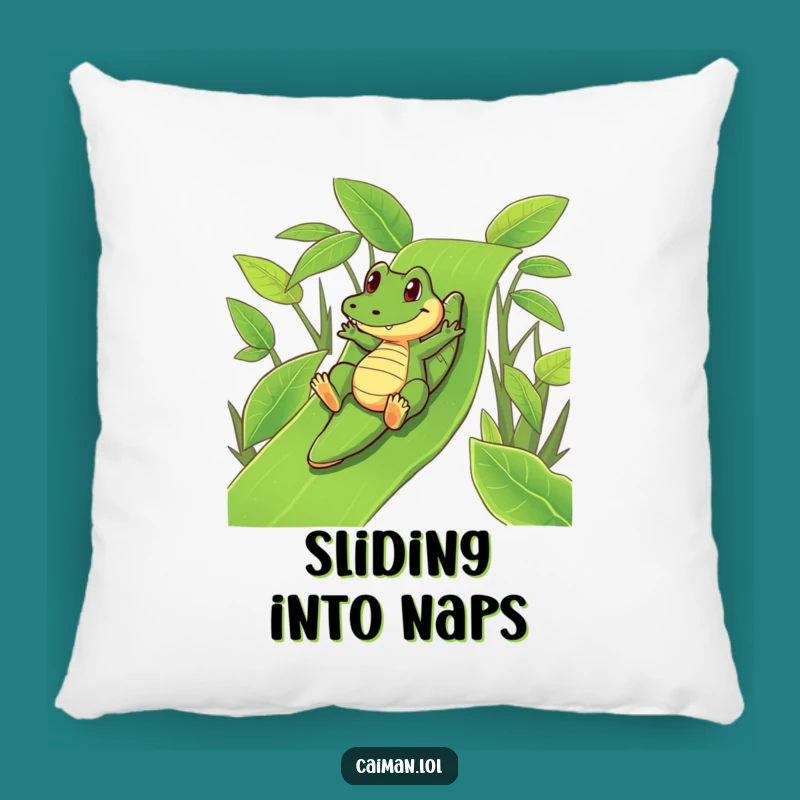Funny Caiman Playtime Pillow: Cozy Up with Slide Fun