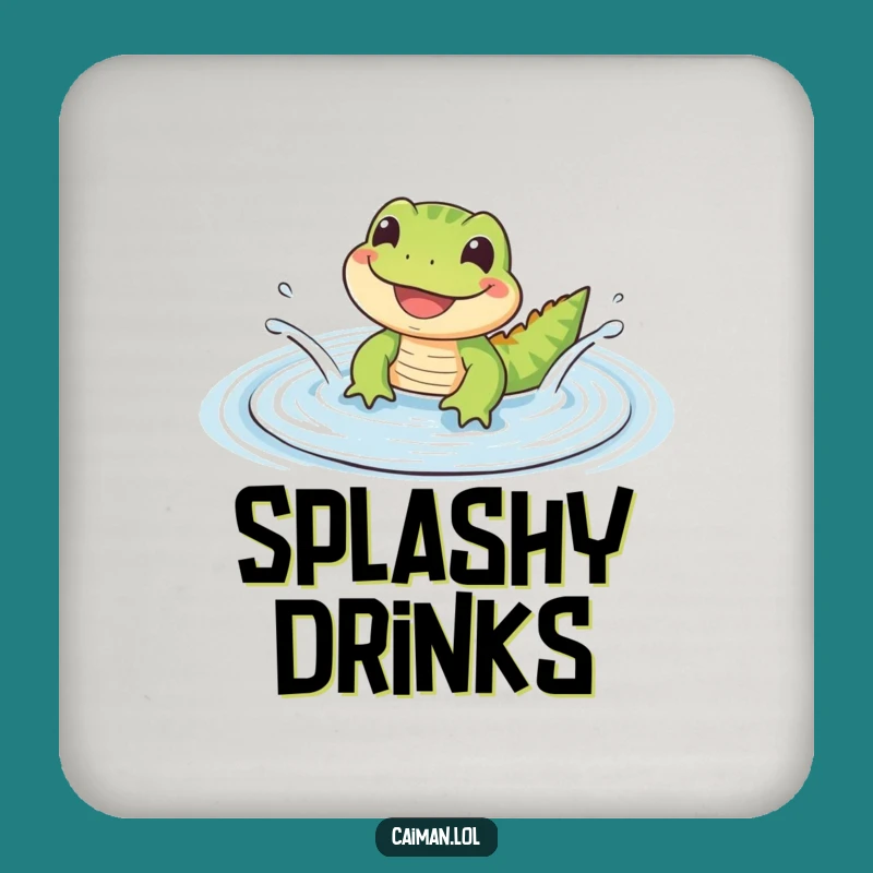 Funny Happy Reptile Coaster: Grinning Lizard's Protection, Cheerful Funny Gift