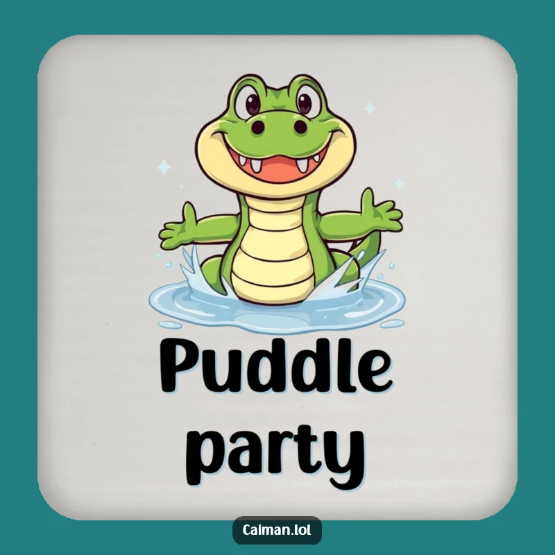Funny Caiman Puddle Splash Coaster: Protect Surfaces with Joy