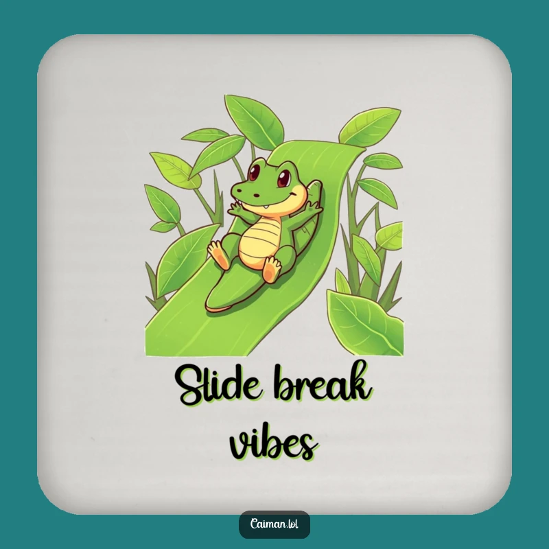 Funny Caiman Leafy Slide Coaster: Protect Surfaces with Playful Style