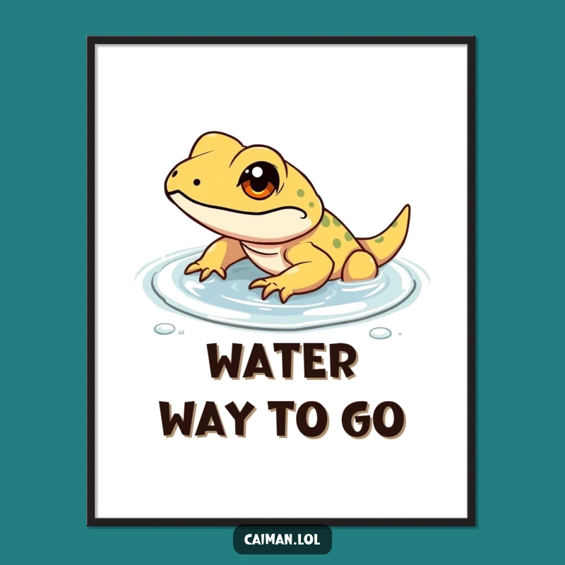 Funny Determined Reptile Poster: Motivational Lizard Art for Your Space