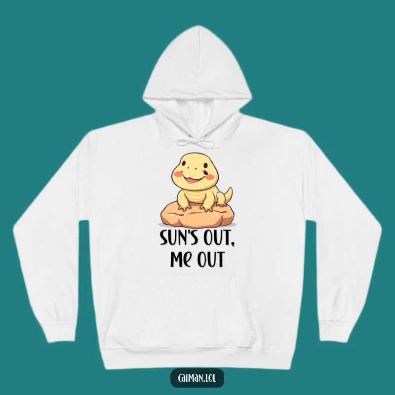 Funny Cozy Lizard Hoodie: Warm Up with This Smiling Reptile's Cheerful Vibe