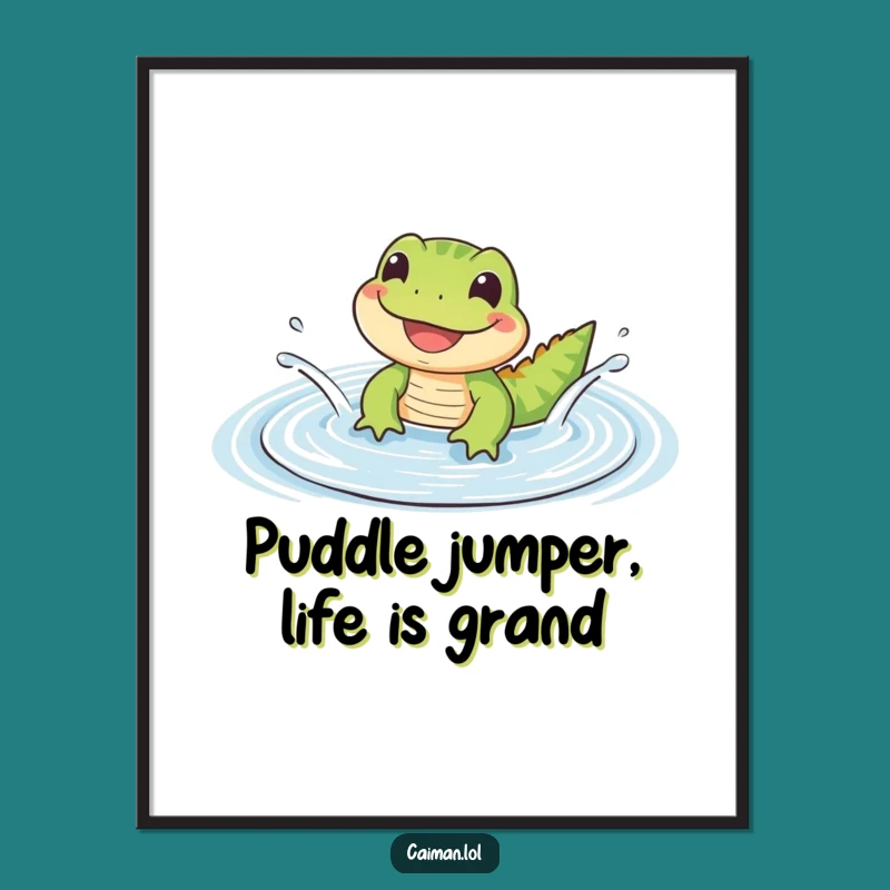 Funny Free Printable Wall Art: Grinning Reptile, Humorous Downloadable Decor!