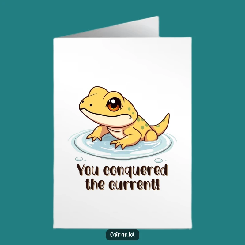 Free Printable Congrats Card: Determined Reptile - Downloadable Success!