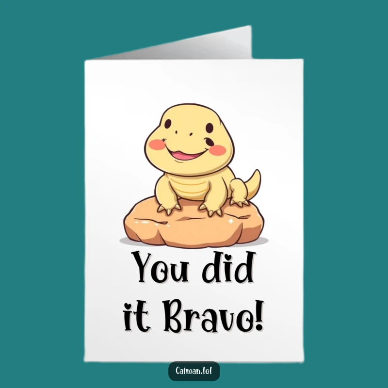 Free Printable Congrats Card: Happy Reptile - Downloadable & Funny Gift!