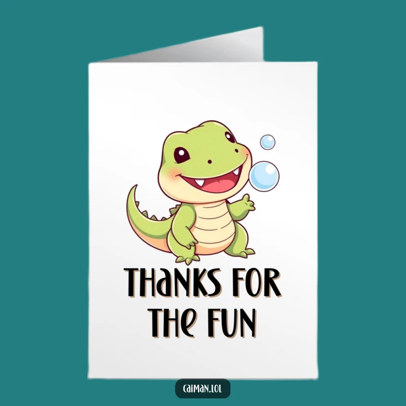 Free Printable Thank You Card: Playful Reptile Bubble Thanks - Downloadable!