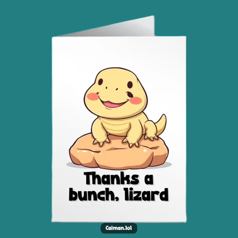 Free Printable Thank You Card: Funny Reptile - Downloadable & Grateful Gift!