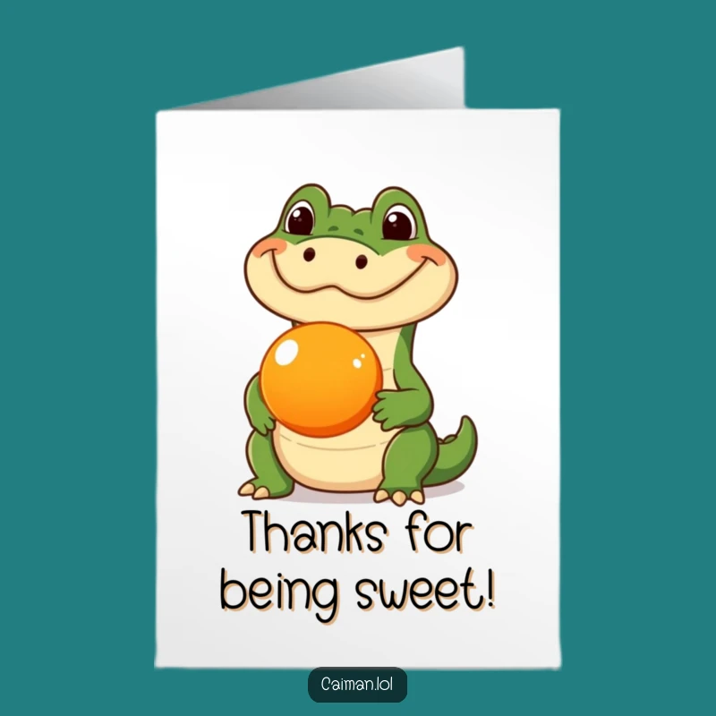 Free Printable Thank You Card: Caiman Fruit Balance, Downloadable Humorous Gift