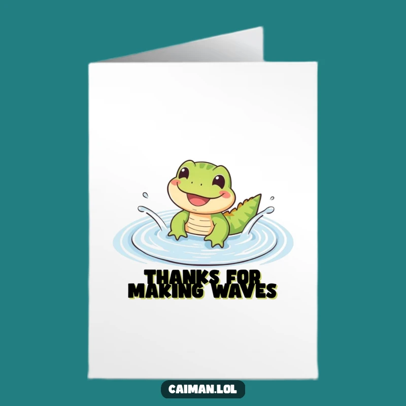 Free Printable Thank You Card: Grinning Reptile, Funny Downloadable Gratitude!