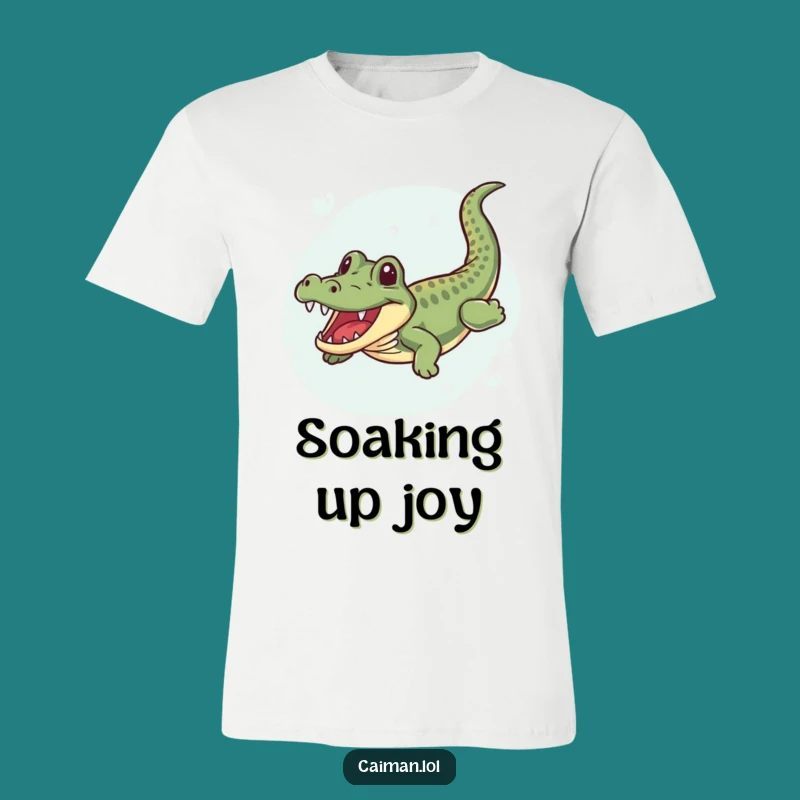 Funny Caiman Wiggle Swim T-Shirt: Humorous Reptile Water Adventure Tee Gift