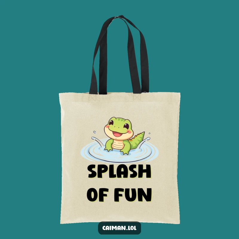 Funny Happy Reptile Tote Bag: Grinning Lizard's Fun, Practical Funny Gift
